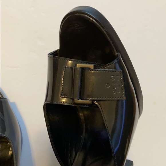 Gucci black leather heel sandal - Picture 5 of 9